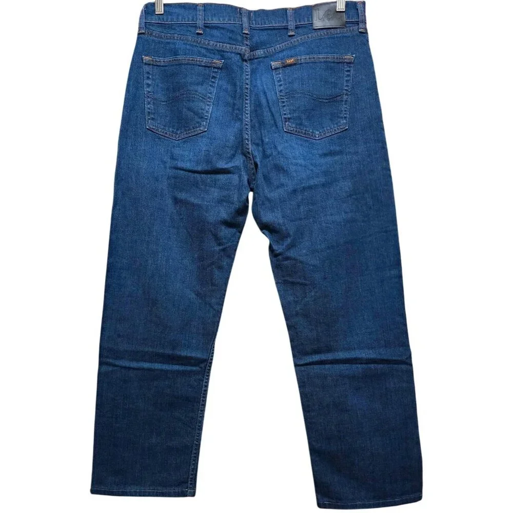 Lee Premium Select Regular Fit Mens Jeans Size 36X34 Dark Blue Denim